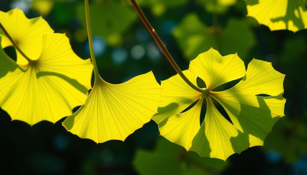 ginkgo biloba leaves enhancing blood flow to the brain